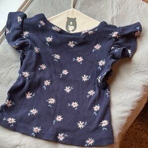 GAP Navy and Cream Daisy Floral Kids Blouse